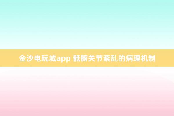 金沙電玩城app 骶髂關節(jié)紊亂的病理機制