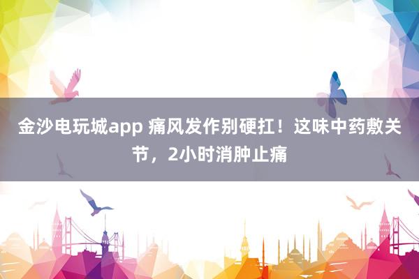 金沙電玩城app 痛風(fēng)發(fā)作別硬扛！這味中藥敷關(guān)節(jié)，2小時(shí)消腫止痛