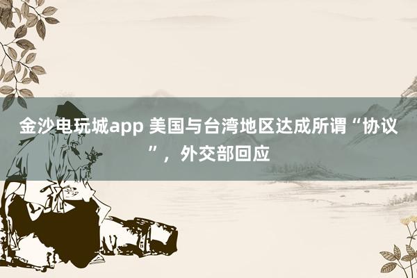 金沙電玩城app 美國與臺灣地區達成所謂“協議”,外交部回應