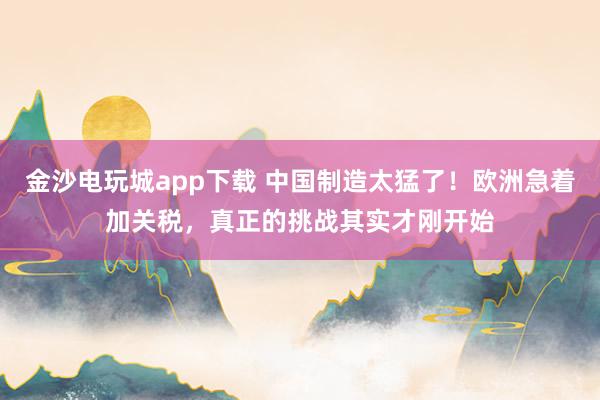 金沙電玩城app下載 中國(guó)制造太猛了！歐洲急著加關(guān)稅，真正的挑戰(zhàn)其實(shí)才剛開(kāi)始