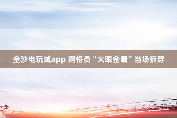 金沙電玩城app 網(wǎng)格員“火眼金睛”當(dāng)場拆穿