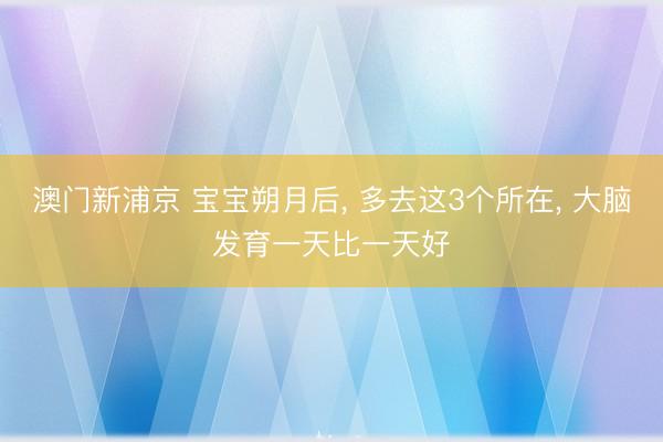 澳門新浦京 寶寶朔月后, 多去這3個(gè)所在, 大腦發(fā)育一天比一天好